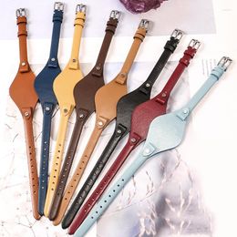 Watch Bands 8mm Watchband For S3077ES2830 ES3262 ES3060 Series Genuine Leather Tray Strap Pin Buckle Female's Bracelet