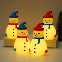 Little Night Light LED Glowing Snowman Pendant Decoration Props Christmas/Halloween Decorations Children's Handheld Gift Package Built-in Button Battery