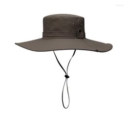 Berets Summer Sunshade Fisherman Hat Men's Sun Protection UV Broad-Brimmed Outdoor Fishing Waterproof Quick-Dry Europe