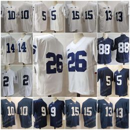 Penn State Nittany College Football Jersey 26 Saquon Barkley White 9 Trace McSorley 11 Micah Parsons Clifford Allen Mens Football Jerseys Navy NO NAME Shirts