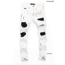 Jeans DENIM Mens BEAR White Mens Plein Classical Design Fashion PP Man Philipps TROUSERS ROCK STAR FIT Ripped pp Jeans Distressed Casual Skinny Biker Clothfitt WSHW