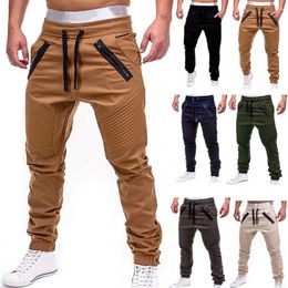 Pantaloni cargo da uomo Pantaloni a vita media autunno tether piede hip hop harem pantaloni da jogging pantaloni maschili uomo solido multitasche skinny fit sweatp254W