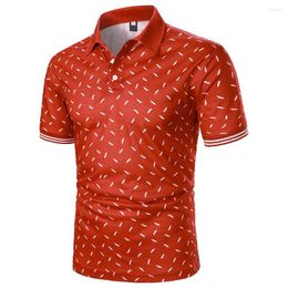 Men's Polos Men Polo Shirt Short Sleeve Digital Printing Arrivals Holiday Style Leisure Fashion Lapel Top