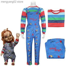 Theme Costume Movie Child's Play Cosplay Chucky Cosplay Come Horror Chucky Top Jumpsuit Rompers suits Halloween Comes for Adult Children T231011