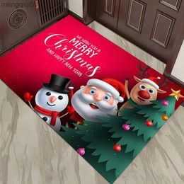 Christmas Decorations Christmas Floor Mat Red Festive Christmas Decoration Floor Mat Non Slip Foot Mats for Entering Households Carpets R231004