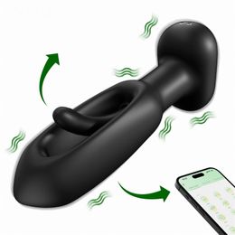Anal Toys Tapping Prostate Massager Vibrating Butt Plug APP Vibrator Wireless Remote Sex for Men Ass Dildo Women 231010