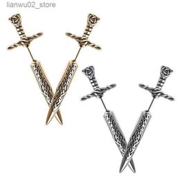 Other Fashion Accessories Punk Sword Earrings Fashion Sword Earring Punk Daggers Knot Pattern Earring for Halloween Party Holiday Q231011