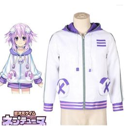 Anime Costumes Cos Hyperdimension Neptunia Neptune Cosplay Costume Hoodie Jacket Coat