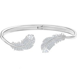 Bracelet Swarovski Designer Luxury Fashion Women Gold Silver Feather Bracelet Female Swarovski Element Crystal Bracelet