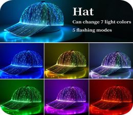 LED Colorful sublimation baseball caps with Fashionable Lights - Perfect for Club, Carnival, and Christmas Gifts - Customizable