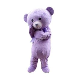 2024 Hot Sale Purple Teddy Bear Mascot Costumes Cartoon Character Outfit Suit Carnival Adults Size Halloween Christmas Party Carnival Dress suits