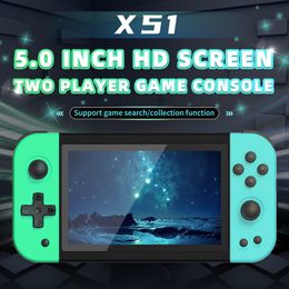 X51 game Handheld Game Players 5 Inch HD Screen Retro Video Game Console Cheap Children's Gifts Support Two-Player Games