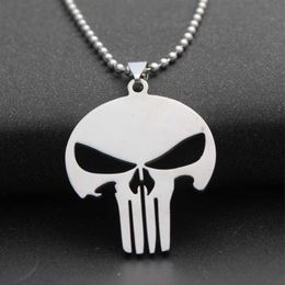 5pcs Stainless Steel Love Heart Skull Clown Horror Scary Mask Sign Pendant Necklace Skeleton Women Men Gift Jewelry Necklaces230t
