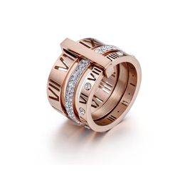 Luxurious Designer for Woman Ring Zirconia Engagement Titanium Steel Love Wedding Rings Silver Rose Gold Fashion jewelry Gifts Wom339q