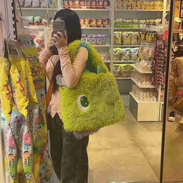 classy Evening Bags New Coloured Mohair Small Monster Shoulder Bag Cute and Funny Handbag Ugly Plush