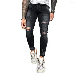 Men's Jeans Men Hole Skinny Nice Denim Pants Jogger Casual Pencil Clothing Trousers Long