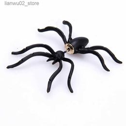 Other Fashion Accessories Punk Street Earrings Personalised Alternative Black Spider with Earnail Puncture (Single) Monster Earrings Halloween Jewellery Q231011