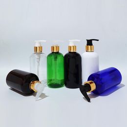 Storage Bottles 20pcs 250ml Empty Plastic PET With Gold Aluminium Lotion Pump For Liquid Soap Shower Gel Shampoo Cosmetic Packaging