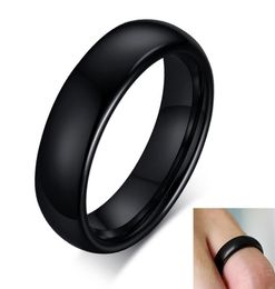 Band Rings 6MM Simple Black Tungsten Steel Wedding Ring for Men Women Personality Fashion Accessories Jewelry206s5900142