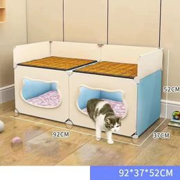 Cat Beds Furniture Cat Hiding House Large Space Detachable Comfortable Room Bed Small Dog Nest Cave Cats Pet Accessories 231011