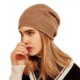 Berets Cashmere Winter Hat Solid Beanie For Women And Men Skullies & Beanies
