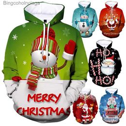 Women's Hoodies Sweatshirts Fashionable Christmas 3d Printed Hoodie For Boys And Girls Long Sleeve Snowman/santa Claus Casual Sports Beach Street Thin TopL231011