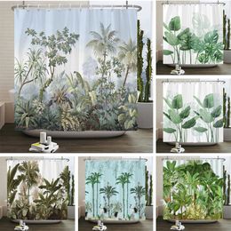 Shower Curtains European Flowers Birds Plants Bath Curtains Waterproof Shower Curtain 3D Printing Bathroom Decoration With Hook Bath Screen 231007