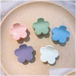 Hair Accessories Hair Accessories Flower-Shape Claw Frosted Clip Flower Hairpins Spring Candy Plastic Hairgrips Cute Headwear Barrette Dhm0N