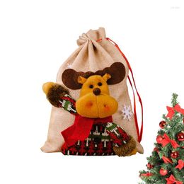 Christmas Decorations Drawstring Bags Candy Gift Santa Reindeer Bag Claus Tree Party Favour Goodie