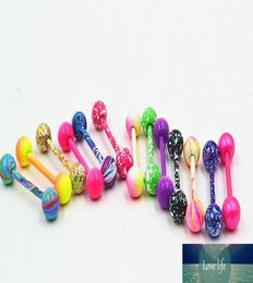 100pcs Body Jewellery Piercing Tongue Ring Barbells Nipple Bar 14g Mix Nice Colours Christmas Gift7215665