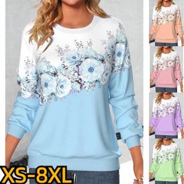Women's Blouses Shirts Autumn Winter Crew Neck Pullover Fashion Clothes Design Printed Hoodie Casual Tee Daily Street Vintage Elegant Top 231011