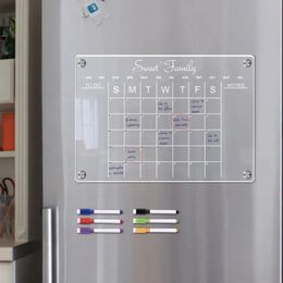 Fridge Magnets Magnet Sticker Calendar Weekly Planner Magnetic Dry Erasable whiteboard Schedule Transparent Acrylic Message Menu 231010