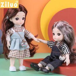 Dolls Birthday Gift 112 BJD Doll Toys for Children Girls Naked 3D Eye PVC Face Clothes Accessories16cm 13 Movable Joints 231011