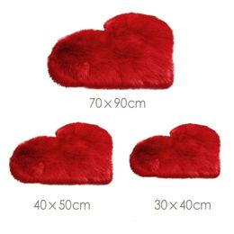 Carpet Furry Solid Colour Heart Rug Bedroom Bedside Floor Cushion Living Room Coffee Table Mat Fashion Home Decor AntiSlip Carpets 231011