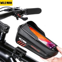 Outdoor Bags Bicycle Bag Phone Holder Mount Bike Support Case Handerbar Waterproof Frame Top Tube Mtb Tools Accessories Wild Man 231011