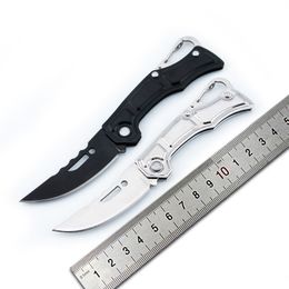 Small Portable Folding Knife Outdoor Camping Pocket Knife EDC Stainless Steel Cutter Paring Knife Silver Multi Usages