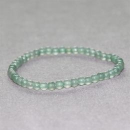 MG0030 Whole Green Aventurine Bracelet 4 mm Mini Gemstone Bracelet Women's Yoga Mala Beads Balance Jewelry255B