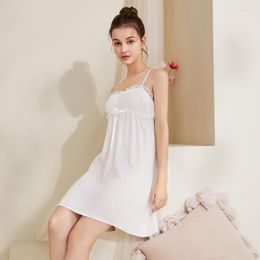 Women's Sleepwear Summer Drawstring Nightdress Cotton Slim Size Loose Sexy Pyjamas Backless Home Clothes Breathable