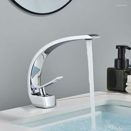 Bathroom Sink Faucets Vidric Chrome And Multicolored Brass Faucet Basin Single Handle Cold Mixer Taps Beautiful Curve Des