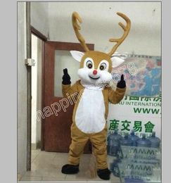 2024 Hot Sale Brown Deer Mascot Costumes Cartoon Character Outfit Suit Carnival Adults Size Halloween Christmas Party Carnival Dress suits