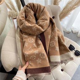 Luxury Cashmere Scarf Women Winter Warm Shawls and Wraps Design Horse Print Bufanda Thick Blanket Scarves 2022262Z243x