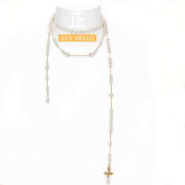 Designer VivieneWestwood paired Western Broken Pearl Long Necklace 3d Saturn Embossed Asymmetric Tassel Sweater Chain Shihua Pearl