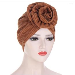 Ethnic Clothing Big Flower Turban Muslim Inner Hijab Scarf Islamic Headscarf Wrap African Beanie Bonnet Headwear Women Hair Loss Cover Chemo