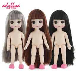Dolls Adollya 16cm BJD Doll Nude Body Ball Jointed Swivel 3D Eyes 13 Moveable Joints Makeup Princess 112 231011