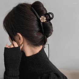 Hair Clips Acrylic Flower For Women Fashion Simple Personalised Black Wholesale Accessories