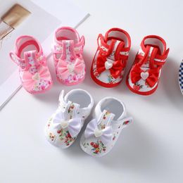 First Walkers Spring Princess Shoes 0-1 Year Old Baby Single Cute Bow Soft Soled Born Walking