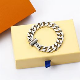 New Designer Design Titanium Steel Cuban Chain Magnetic Bracelet Men Women Hip Hop Bracelets Father's Day Birthday Gift258d