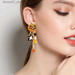 Other Fashion Accessories Fashion Personality New Product Halloween Pumpkin Head Ghost Pendant Earrings for Women Q231011