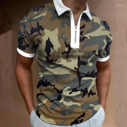 Men's Polos 2023 Polo Shirt 3d Print Shirts Casual Camouflage Short Sleeve Tops Summer For Male Tees Clothing M-5Xl