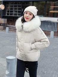 Women's Trench Coats Winter Jacket Women Parkas Fashion Large Fur Collar Hooded Coat Thick Warm Cotton Down